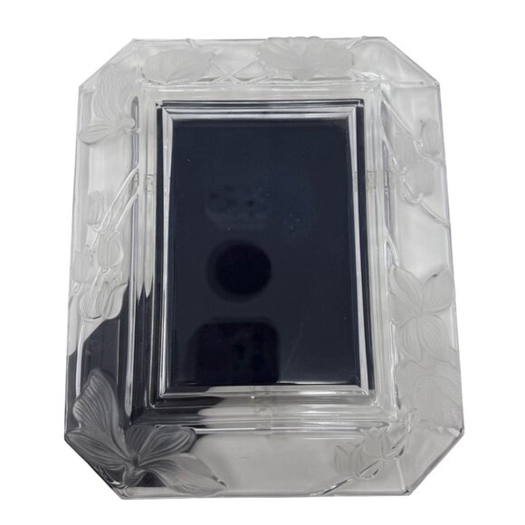 Vintage Frosted Tabletop Lead Crystal Photo Frame 10.75 x 8.75 (5x7") Circa 90s - Picture 4 of 5
